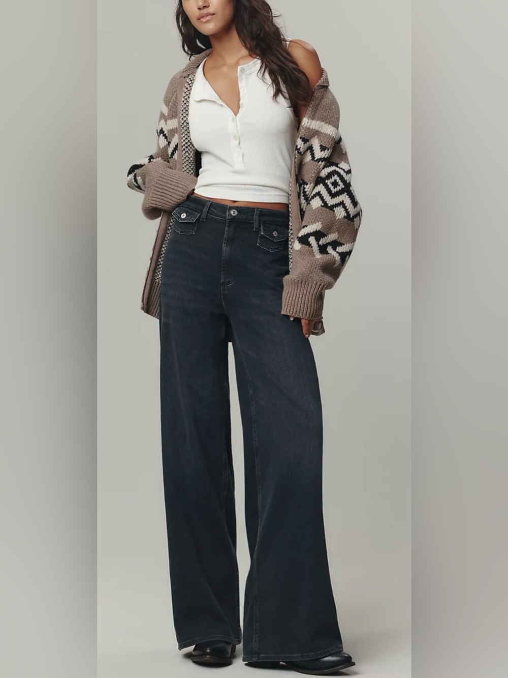 Citizens Of Humanity Issy Wide Leg Dark Wash Denim Jeans 31